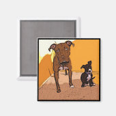 Niedlich Hunde Magnet (Vorderseite/Rückseite)