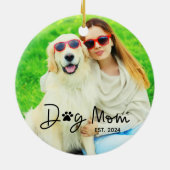 Niedlich Hunde Mama Foto Keramik Ornament (Hinten)