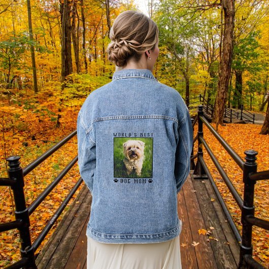 Niedlich Hunde Mama Personalisiertes Foto Jeansjacke