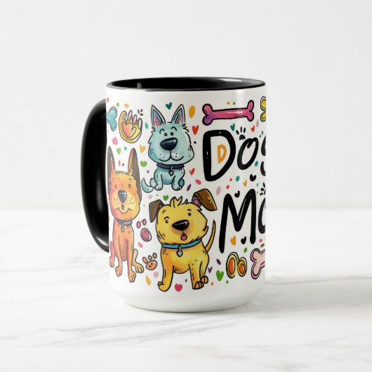 Niedlich Hunde Mama Wrap Tasse (Vorderseite Links)