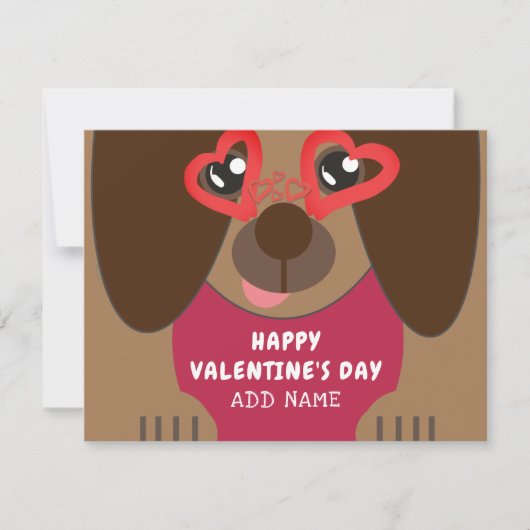 Niedlich Hunde Personalisierter Valentinstag (Vorderseite)