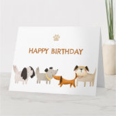 Niedlich Hunde Pfoten Geburtstag Karte (Vorderseite)