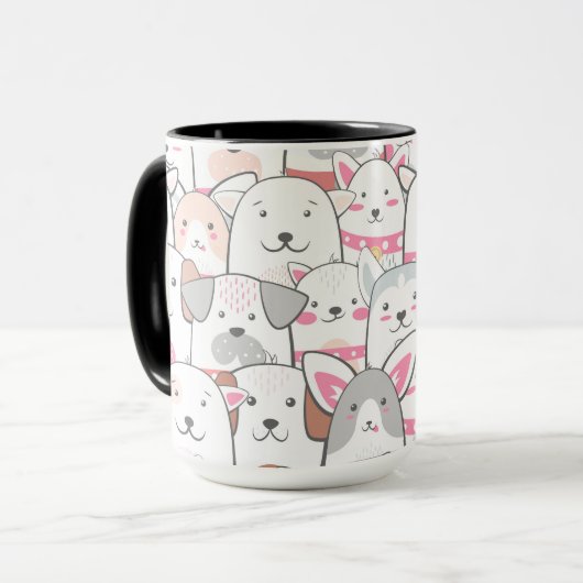 Niedlich Hunde Tasse (Vorderseite Links)