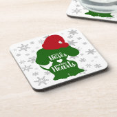 Niedlich Hunde Weihnachten Weihnachtsmannmützen le Getränkeuntersetzer (Linke Seite)