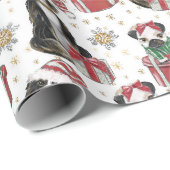 Niedlich Hunde Weihnachtsbuch Geschenkpapier (Rolleneckpunkt)