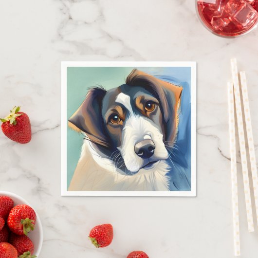 Niedlich Hundeskizze Serviette (Beispiel)