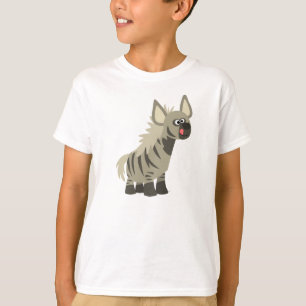 Niedlich Hungriger Cartoon Striped Hyena Children T-Shirt