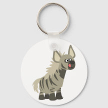 Niedlich Hungriger Cartoon Striped Hyena Schlüssel