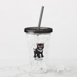 Niedlich hungriger Tasmanischer Teufel Cartoon Ill Acryltrinkbecher