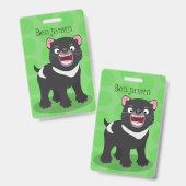 Niedlich hungriger Tasmanischer Teufel Cartoon Ill Ausweis (Front & Back)