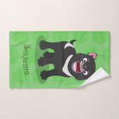 Niedlich hungriger Tasmanischer Teufel Cartoon Ill Badhandtuch Set (Handtuch)