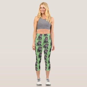 Niedlich hungriger Tasmanischer Teufel Cartoon Ill Capri Leggings