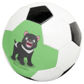 Niedlich hungriger Tasmanischer Teufel Cartoon Ill Fußball (Dreiviertel)