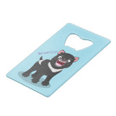 Niedlich hungriger Tasmanischer Teufel Cartoon Ill Geldbeutel Flaschenöffner (Vorderseite Schrägansicht)