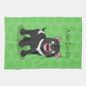 Niedlich hungriger Tasmanischer Teufel Cartoon Ill Geschirrtuch (Horizontal)