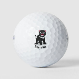 Niedlich hungriger Tasmanischer Teufel Cartoon Ill Golfball