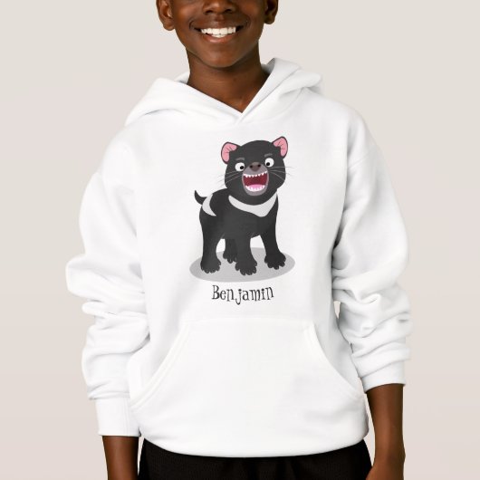 Niedlich hungriger Tasmanischer Teufel Cartoon Ill Hoodie (Vorderseite)