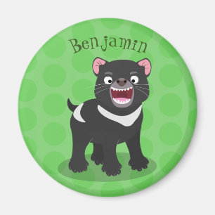 Niedlich hungriger Tasmanischer Teufel Cartoon Ill Magnet