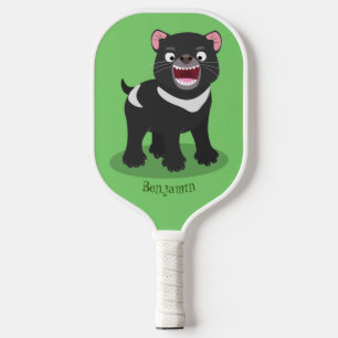 Niedlich hungriger Tasmanischer Teufel Cartoon Ill Pickleball Schläger