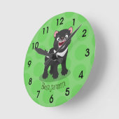 Niedlich hungriger Tasmanischer Teufel Cartoon Ill Runde Wanduhr (Winkel)