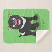 Niedlich hungriger Tasmanischer Teufel Cartoon Ill Sherpadecke (Vorderseite (Horizontal))