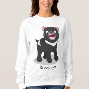 Niedlich hungriger Tasmanischer Teufel Cartoon Ill Sweatshirt
