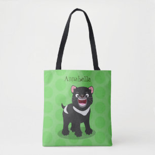 Niedlich hungriger Tasmanischer Teufel Cartoon Ill Tasche