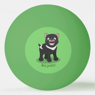 Niedlich hungriger Tasmanischer Teufel Cartoon Ill Tischtennisball