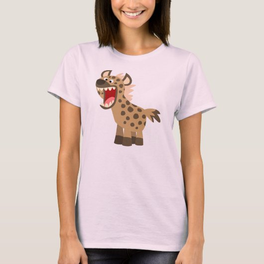 Niedlich Hungriges Cartoon Hyena Women T - Shirt (Vorderseite)
