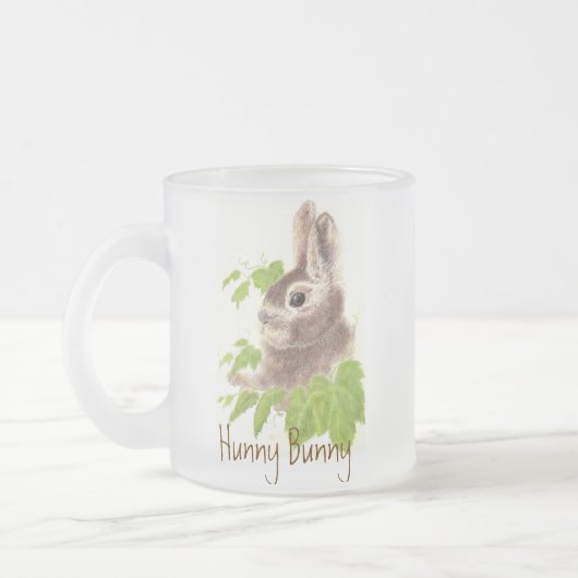 Niedlich Hunny Bunny Rabbit, Glass Tasse (Links)
