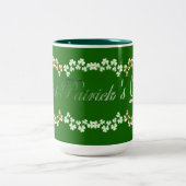 Niedlich Hunter Green St Patricks Day Lucky Kleebl Zweifarbige Tasse (Mittel)