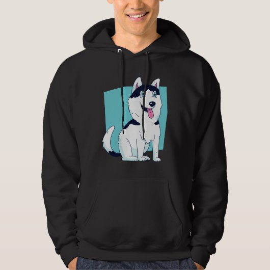Niedlich Husky Dog Hoodie (Vorderseite)