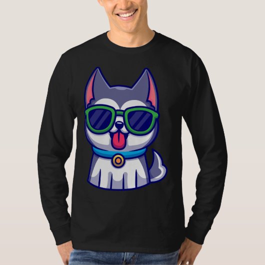 Niedlich Husky Dog T-Shirt (Vorderseite)