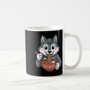 Niedlich Husky Eating Ramen Japanisch Kawaii Dog N Kaffeetasse