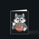 Niedlich Husky Eating Ramen Japanisch Kawaii Dog N Karte<br><div class="desc">Niedlich Husky Eating Ramen Japanisch Kawaii Dog Noodles</div>