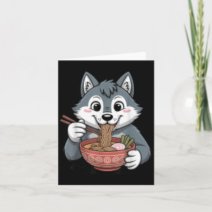 Niedlich Husky Eating Ramen Japanisch Kawaii Dog N Karte