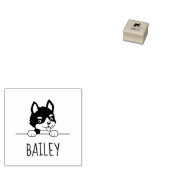Niedlich Husky Pup Individuelle Name Gummistempel (Stempel)