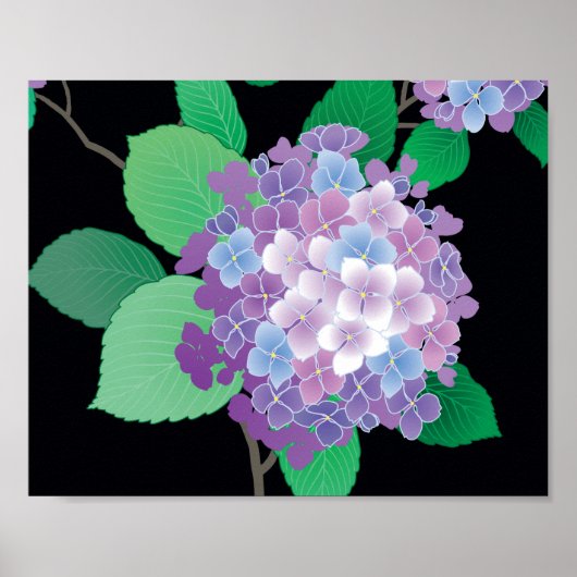 Niedlich Hydrangea Japanischer Blumenfreund Poster (Vorne)