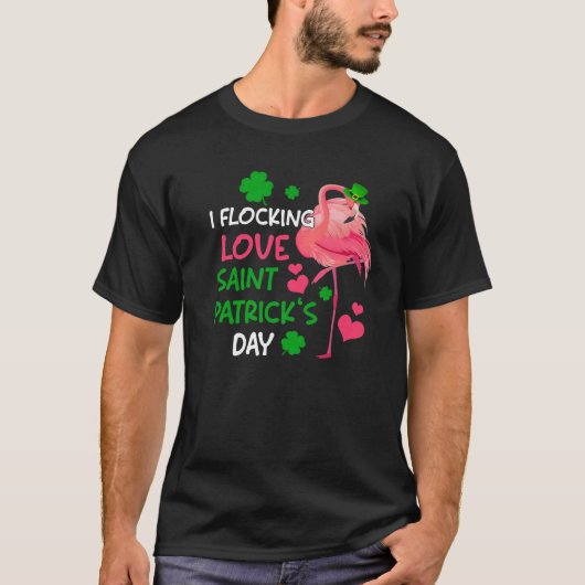 Niedlich I Flocking Liebe Saint Patrick's Day Lepr T-Shirt (Vorderseite)