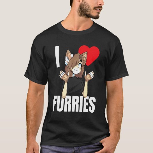 Niedlich I Heart Furries Fandom Liebe 1 T-Shirt (Vorderseite)