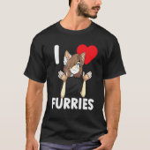 Niedlich I Heart Furries Fandom Liebe 2 T-Shirt (Vorderseite)