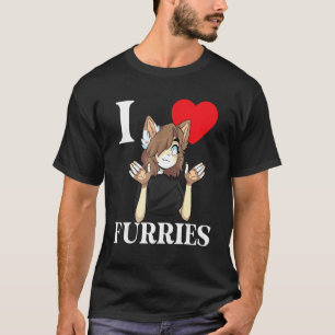 Niedlich I Heart Furries Fandom Liebe 4 T-Shirt