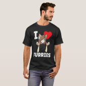 Niedlich I Heart Furries Furry Fandom Liebe T-Shirt (Vorne ganz)