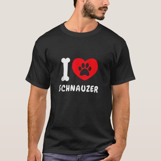 Niedlich I Heart Schnauzer Gifts Idee Hund Lover I T-Shirt (Vorderseite)