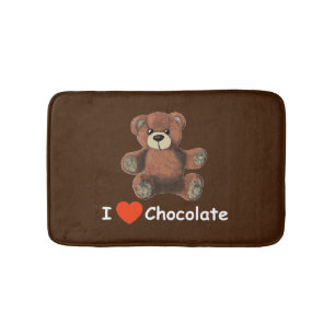 Niedlich I Herz (Liebe) Schokolade Teddy Bär Badematte