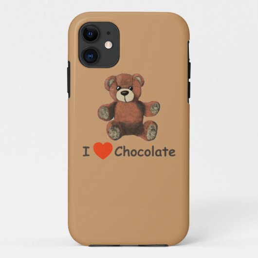 Niedlich I Herz (Liebe) Schokolade Teddy Bär Case-Mate iPhone Hülle (Rückseite)
