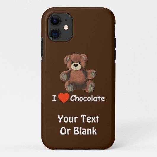 Niedlich I Herz (Liebe) Schokolade Teddy Bär Case-Mate iPhone Hülle (Rückseite)