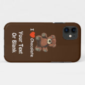 Niedlich I Herz (Liebe) Schokolade Teddy Bär Case-Mate iPhone Hülle (Rückseite (Horizontal))