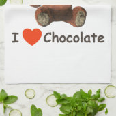 Niedlich I Herz (Liebe) Schokolade Teddy Bär Küchentuch (Gefaltet)