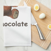 Niedlich I Herz (Liebe) Schokolade Teddy Bär Küchentuch (Viertel Falte)